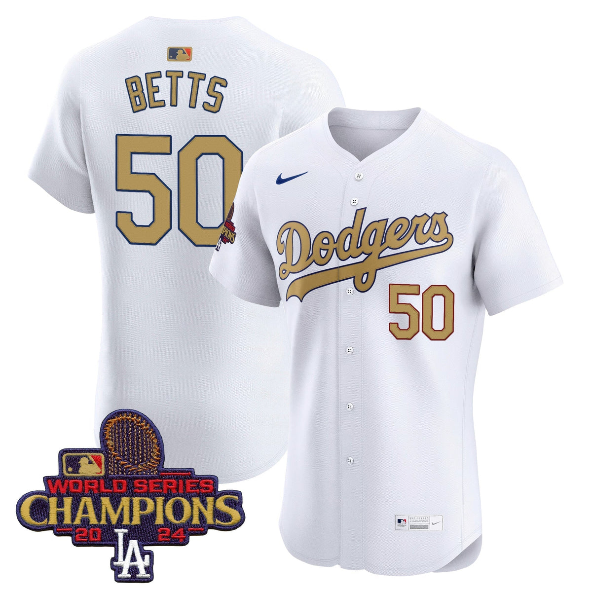 Dodgers 2025 Gold Vapor Premier Elite Jersey - Stitched