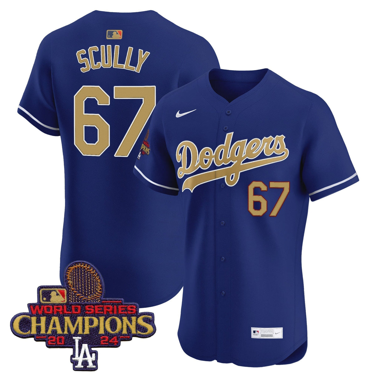 Dodgers 2025 Gold Vapor Premier Elite Jersey - Stitched