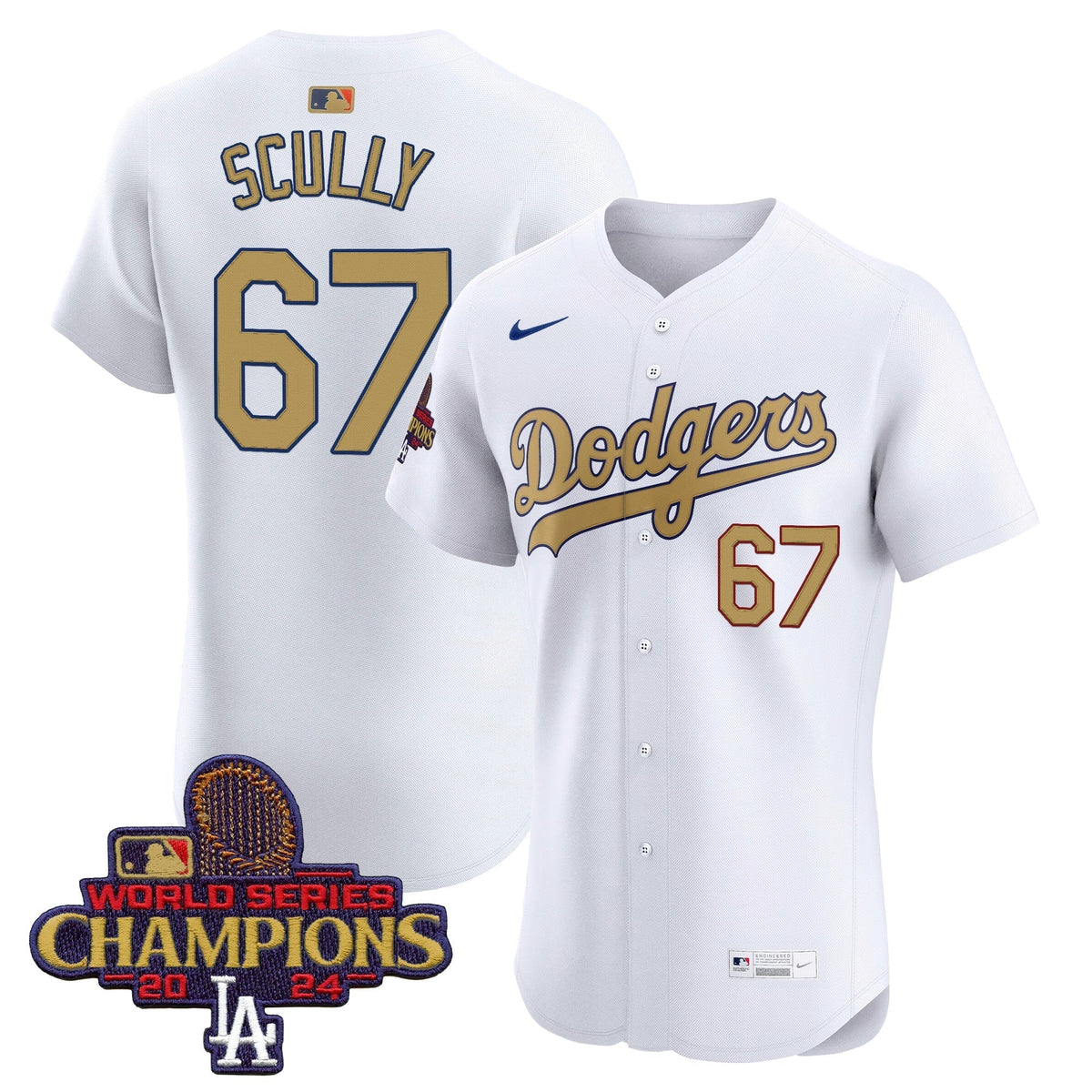 Dodgers 2025 Gold Vapor Premier Elite Jersey - Stitched