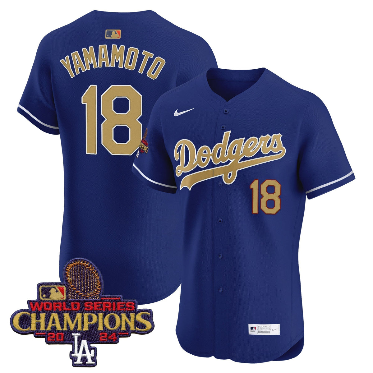 Dodgers 2025 Gold Vapor Premier Elite Jersey - Stitched