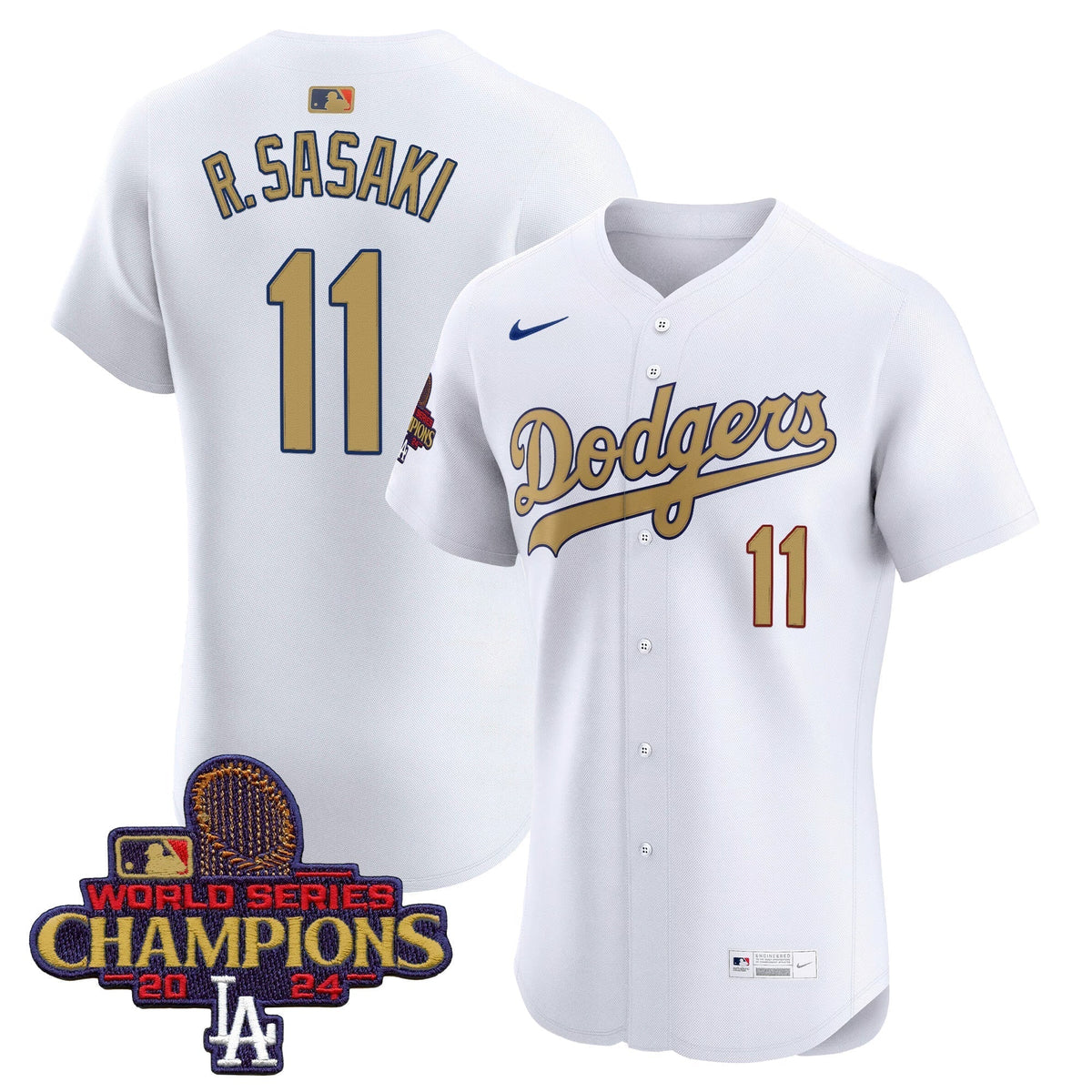 Dodgers 2025 Gold Vapor Premier Elite Jersey - Stitched