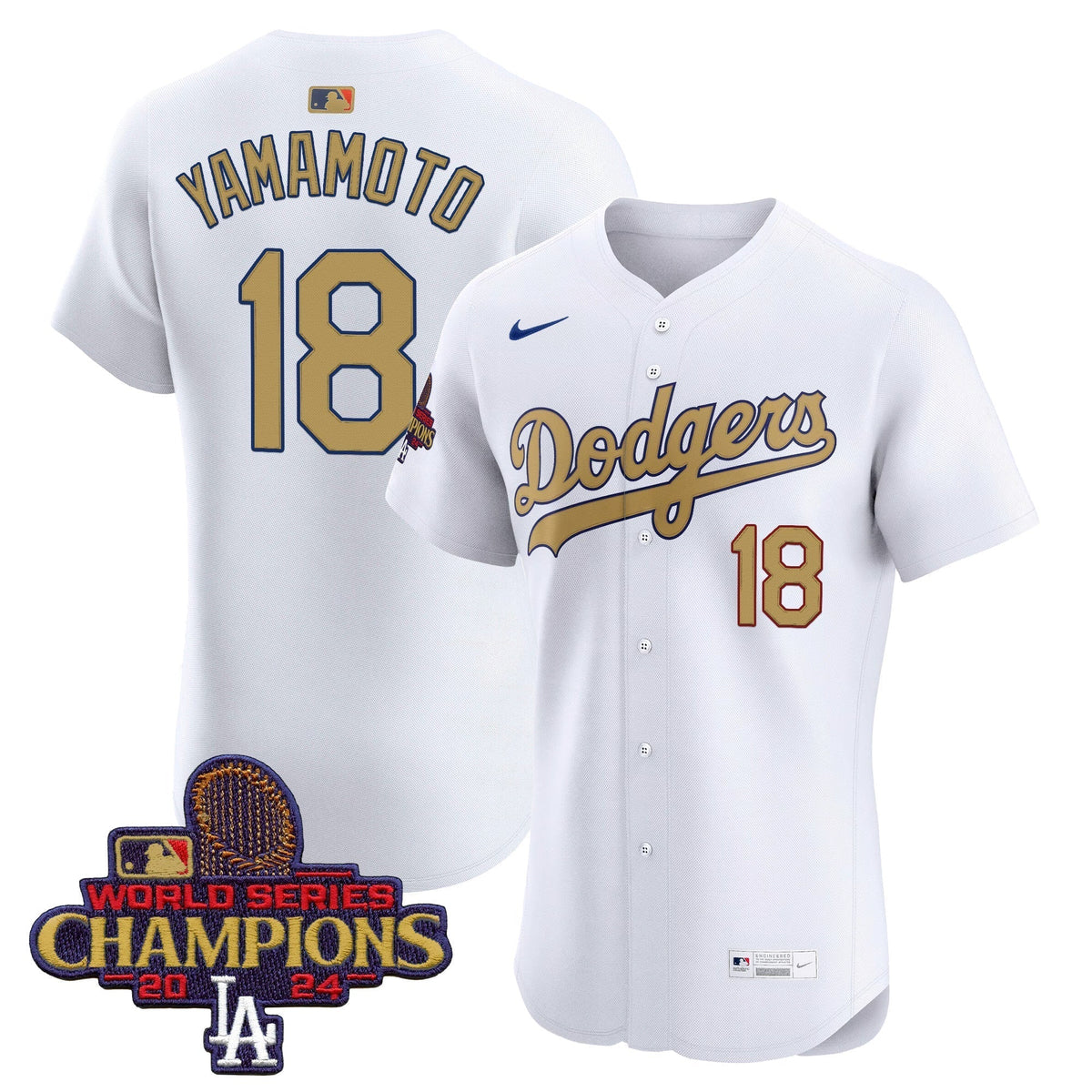 Dodgers 2025 Gold Vapor Premier Elite Jersey - Stitched