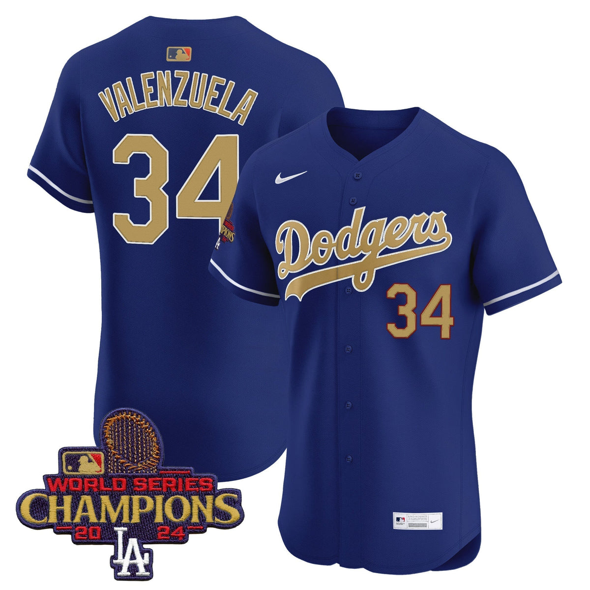 Dodgers 2025 Gold Vapor Premier Elite Jersey - Stitched