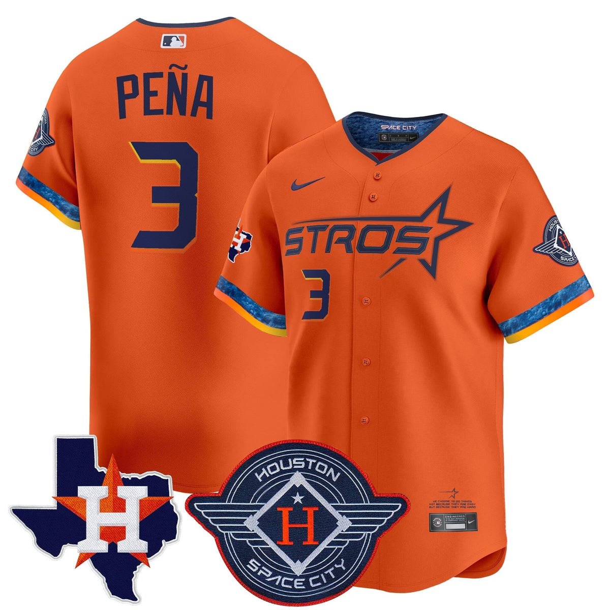 HOU 2025 City Connect Texas Patch Vapor Premier Limited Jersey - Stitched