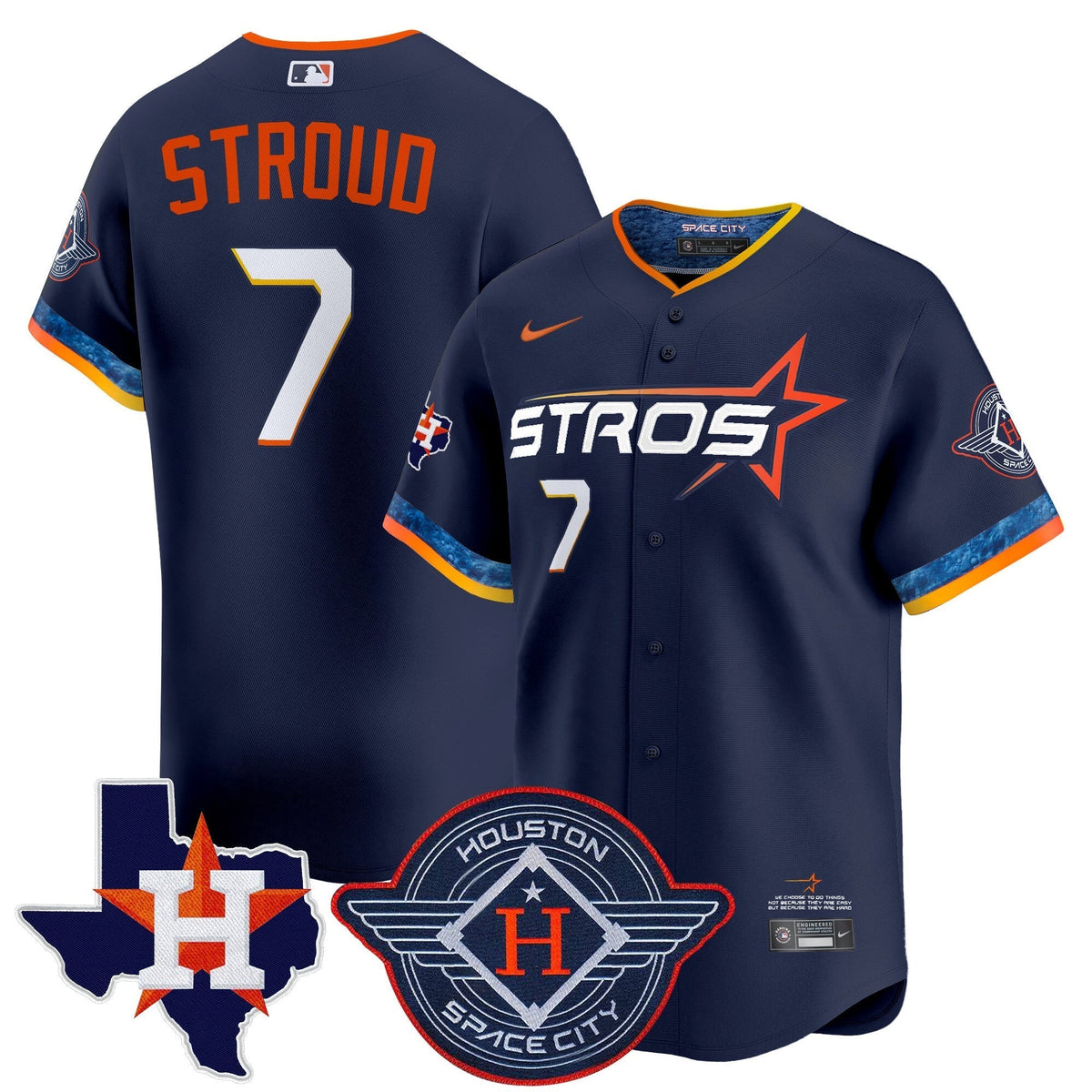 HOU 2025 City Connect Texas Patch Vapor Premier Limited Jersey - Stitched