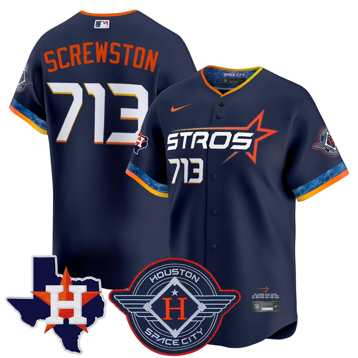 HOU 2025 City Connect Texas Patch Vapor Premier Limited Jersey - All Stitched