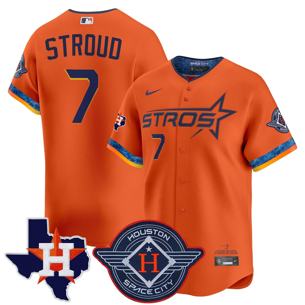 HOU 2025 City Connect Texas Patch Vapor Premier Limited Jersey - Stitched