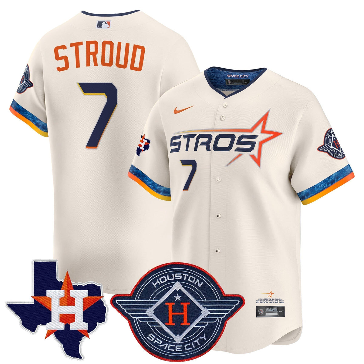 HOU 2025 City Connect Texas Patch Vapor Premier Limited Jersey - All Stitched