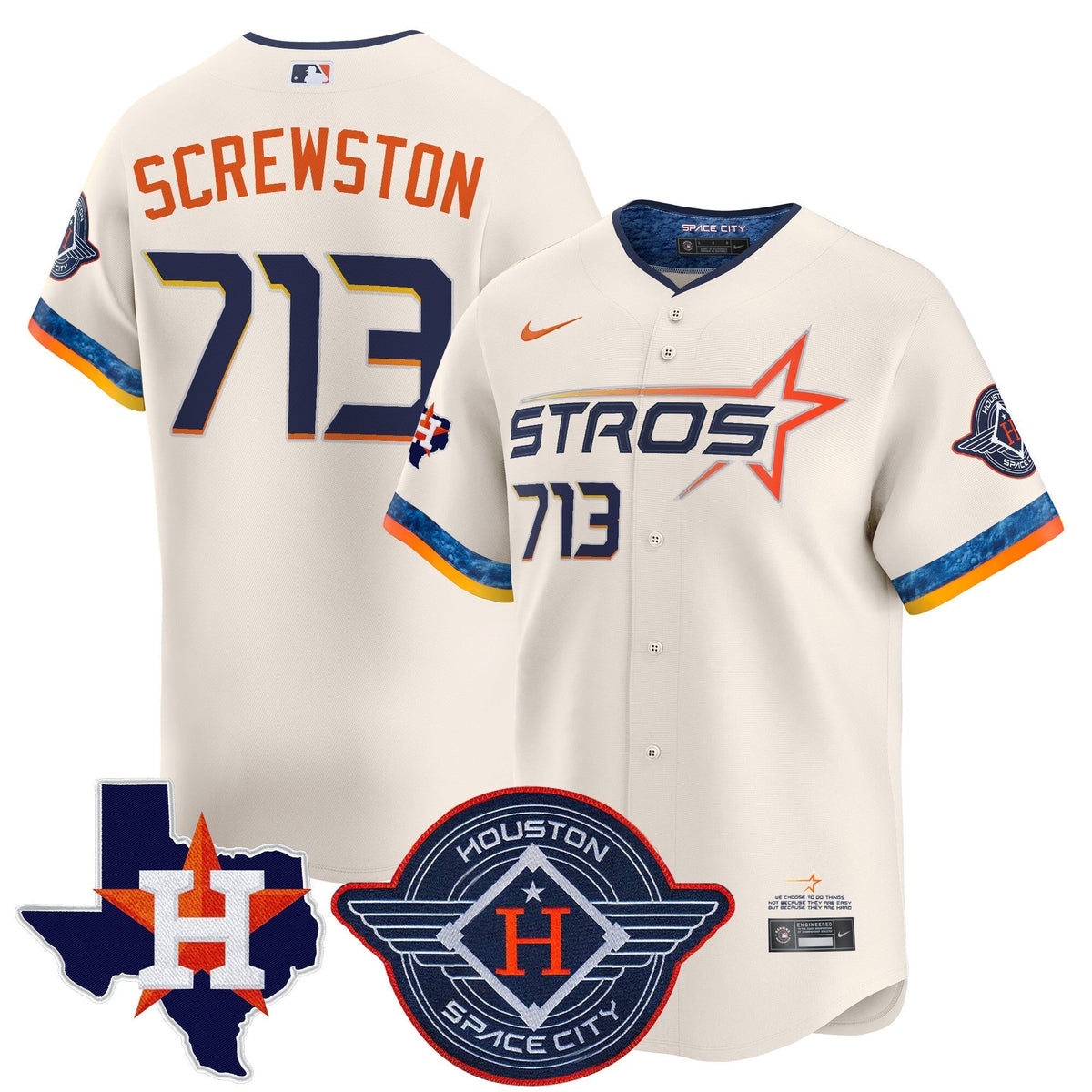 HOU 2025 City Connect Texas Patch Vapor Premier Limited Jersey - All Stitched