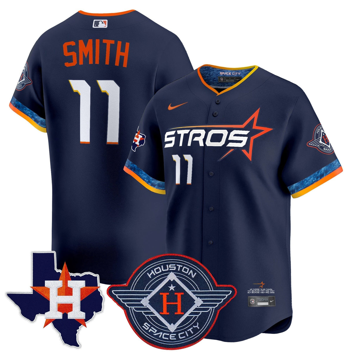 HOU 2025 City Connect Texas Patch Vapor Premier Limited Jersey - All Stitched