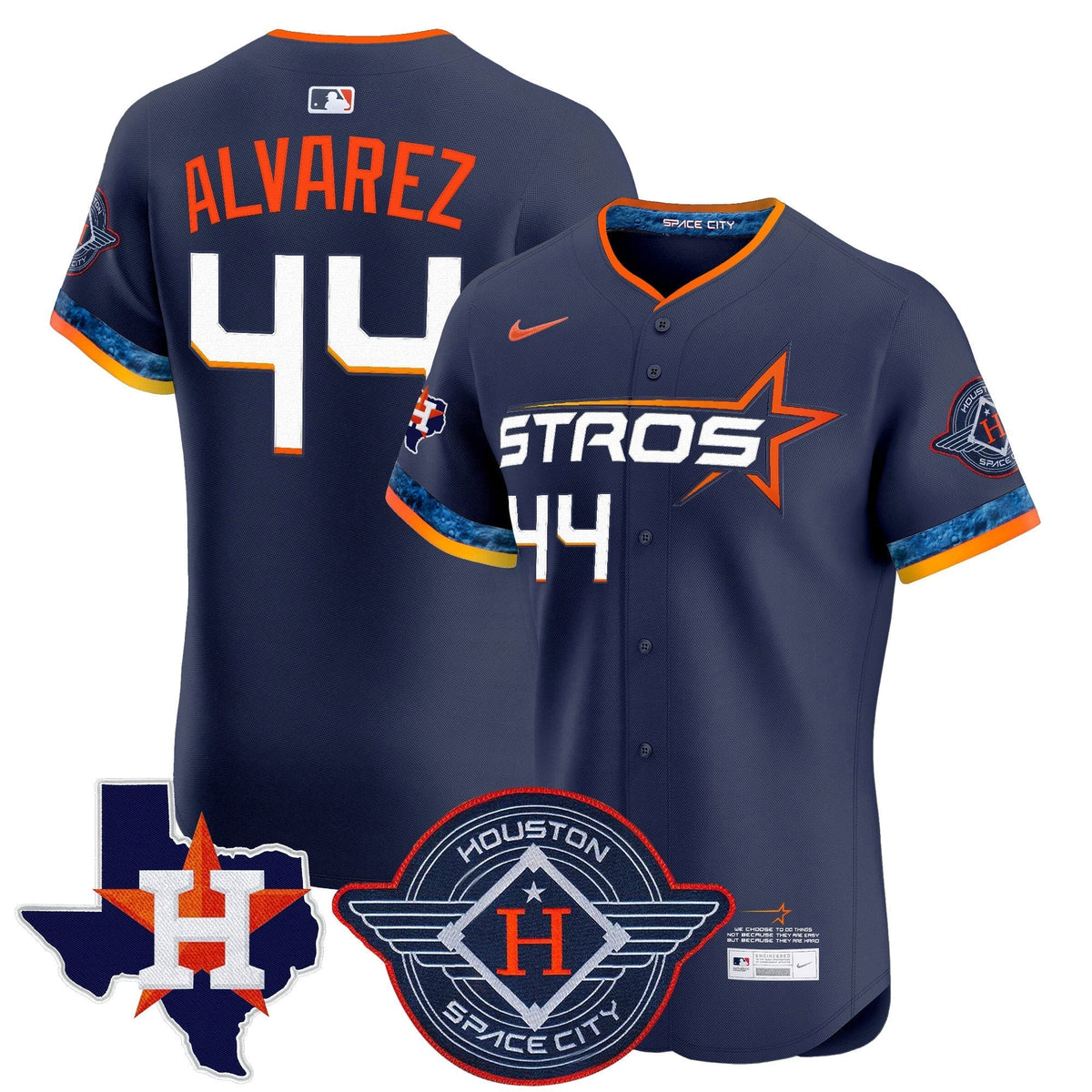 HOU 2025 City Connect Texas Patch Vapor Premier Elite Jersey - All Stitched