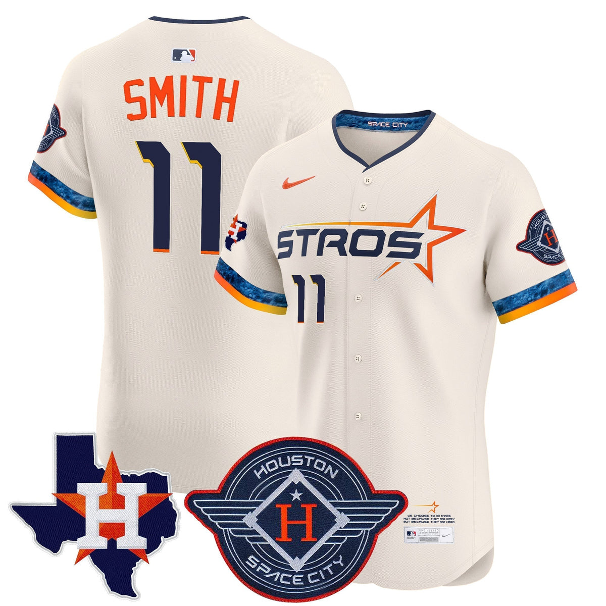 HOU 2025 City Connect Texas Patch Vapor Premier Elite Jersey - All Stitched