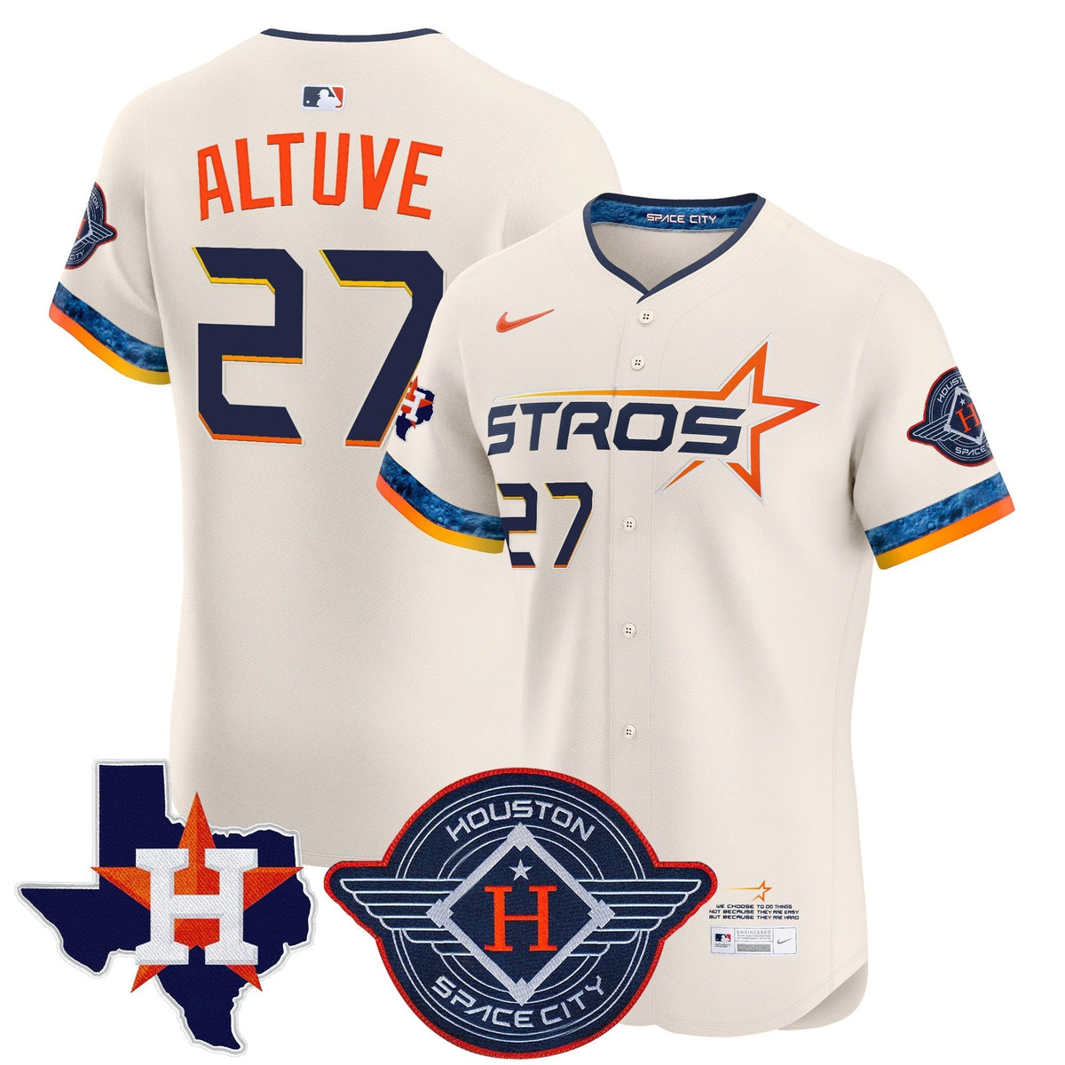 HOU 2025 City Connect Texas Patch Vapor Premier Elite Jersey - All Stitched