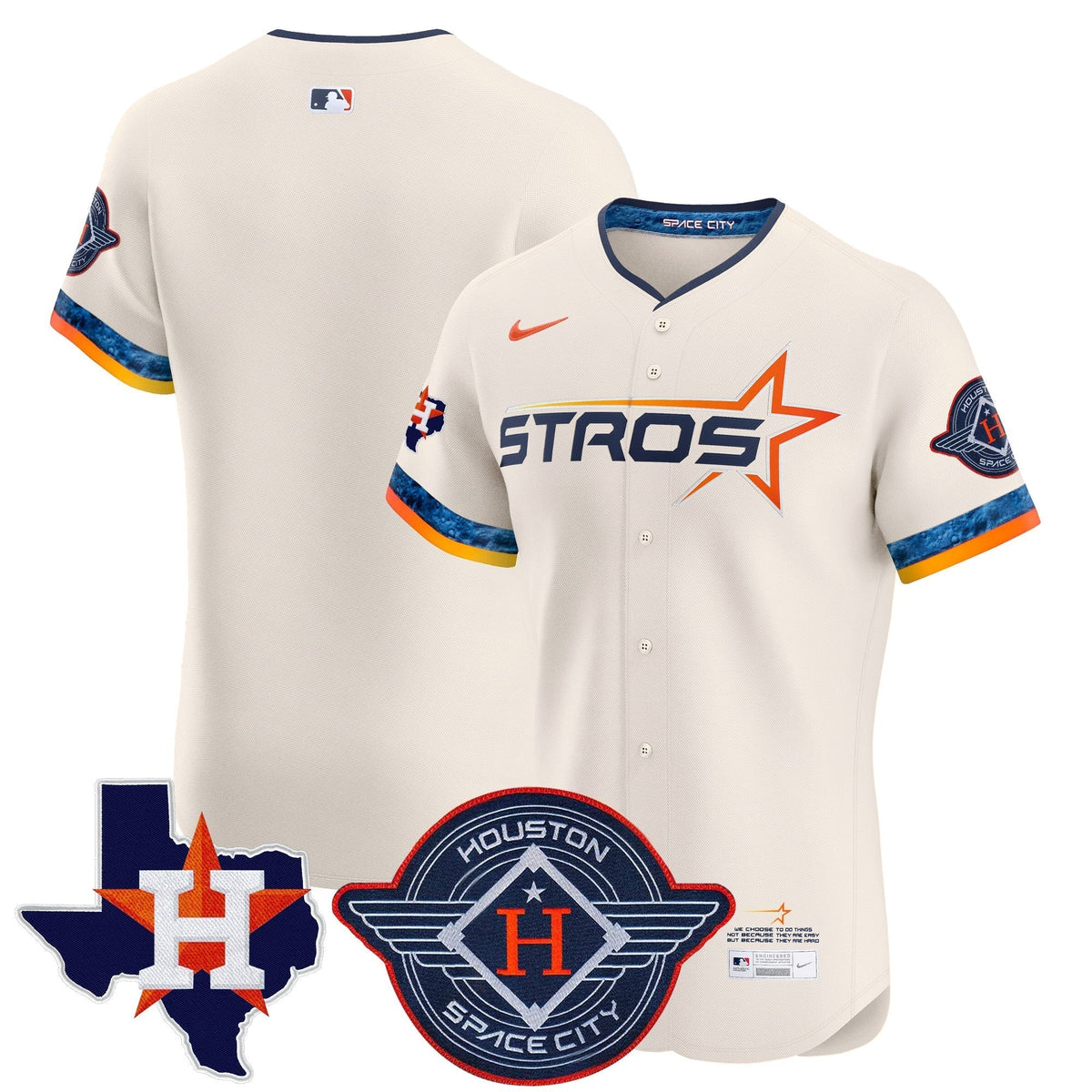 HOU 2025 City Connect Texas Patch Vapor Premier Elite Jersey - All Stitched