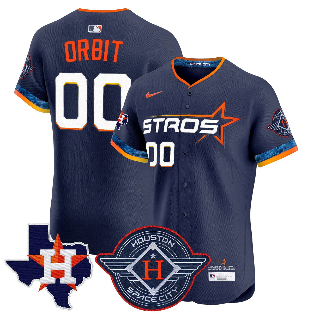 HOU 2025 City Connect Texas Patch Vapor Premier Elite Jersey - All Stitched