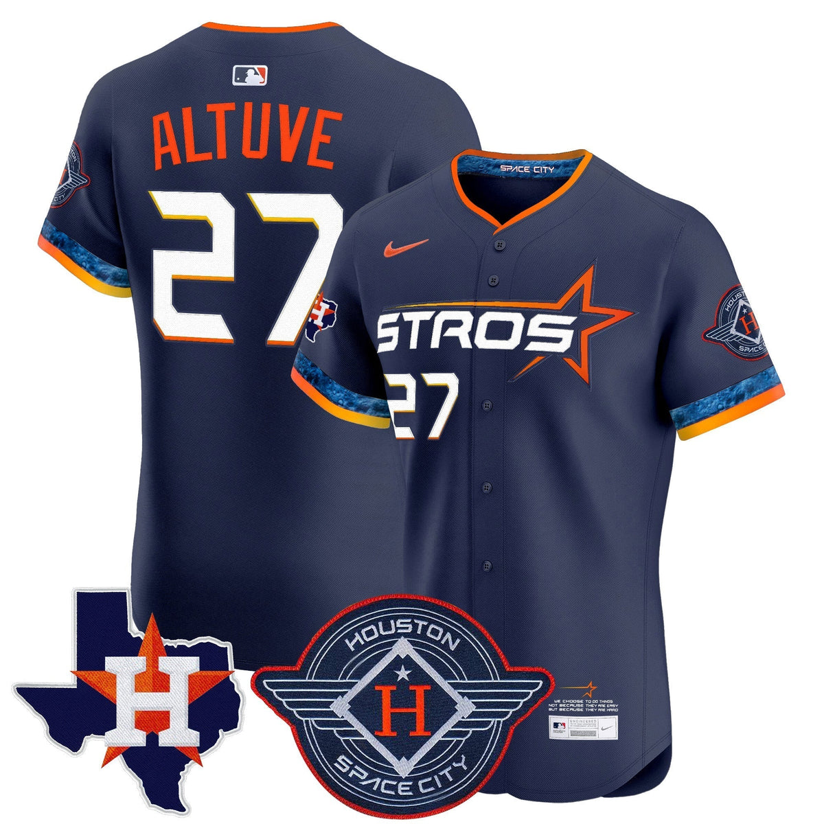 HOU 2025 City Connect Texas Patch Vapor Premier Elite Jersey - All Stitched