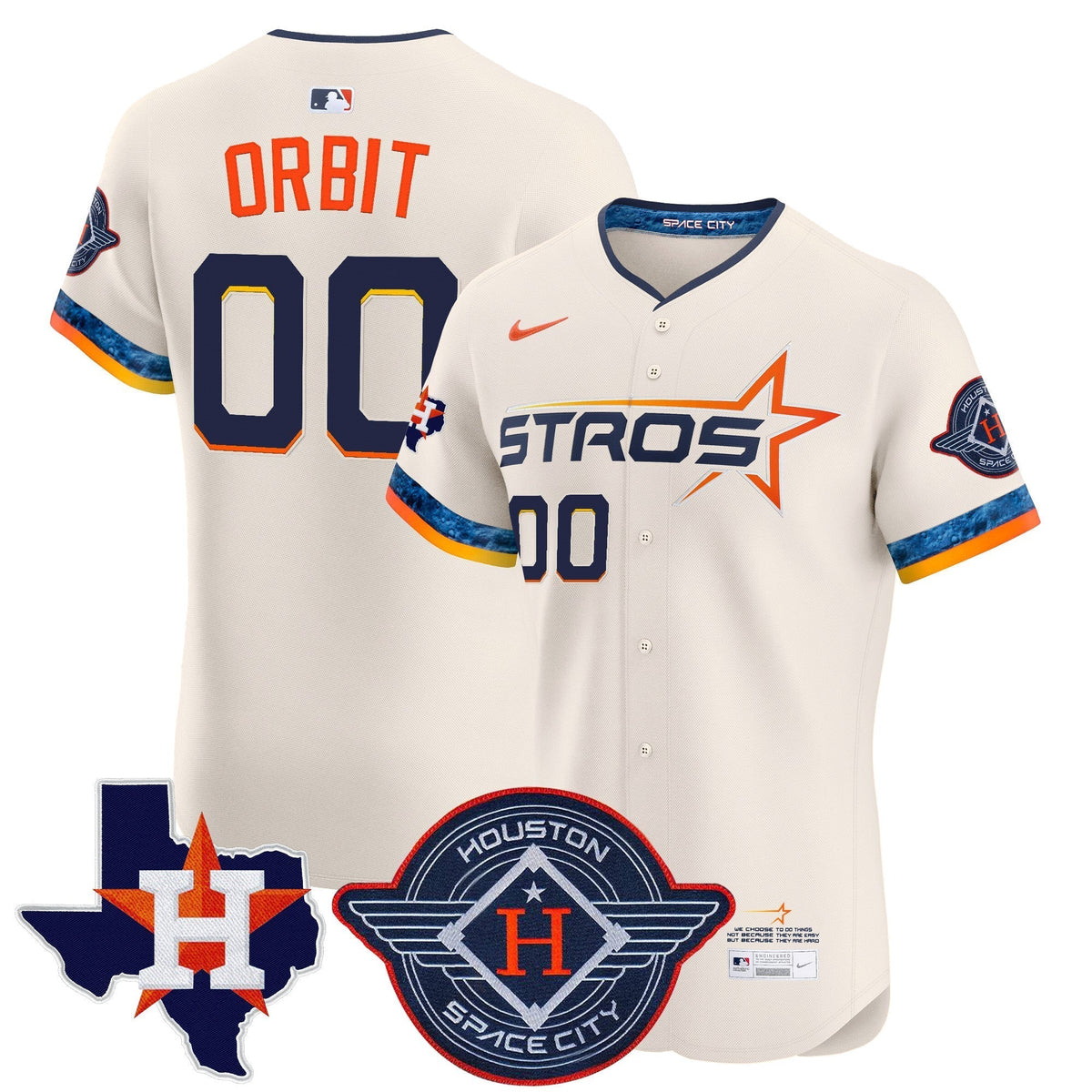 HOU 2025 City Connect Texas Patch Vapor Premier Elite Jersey - All Stitched