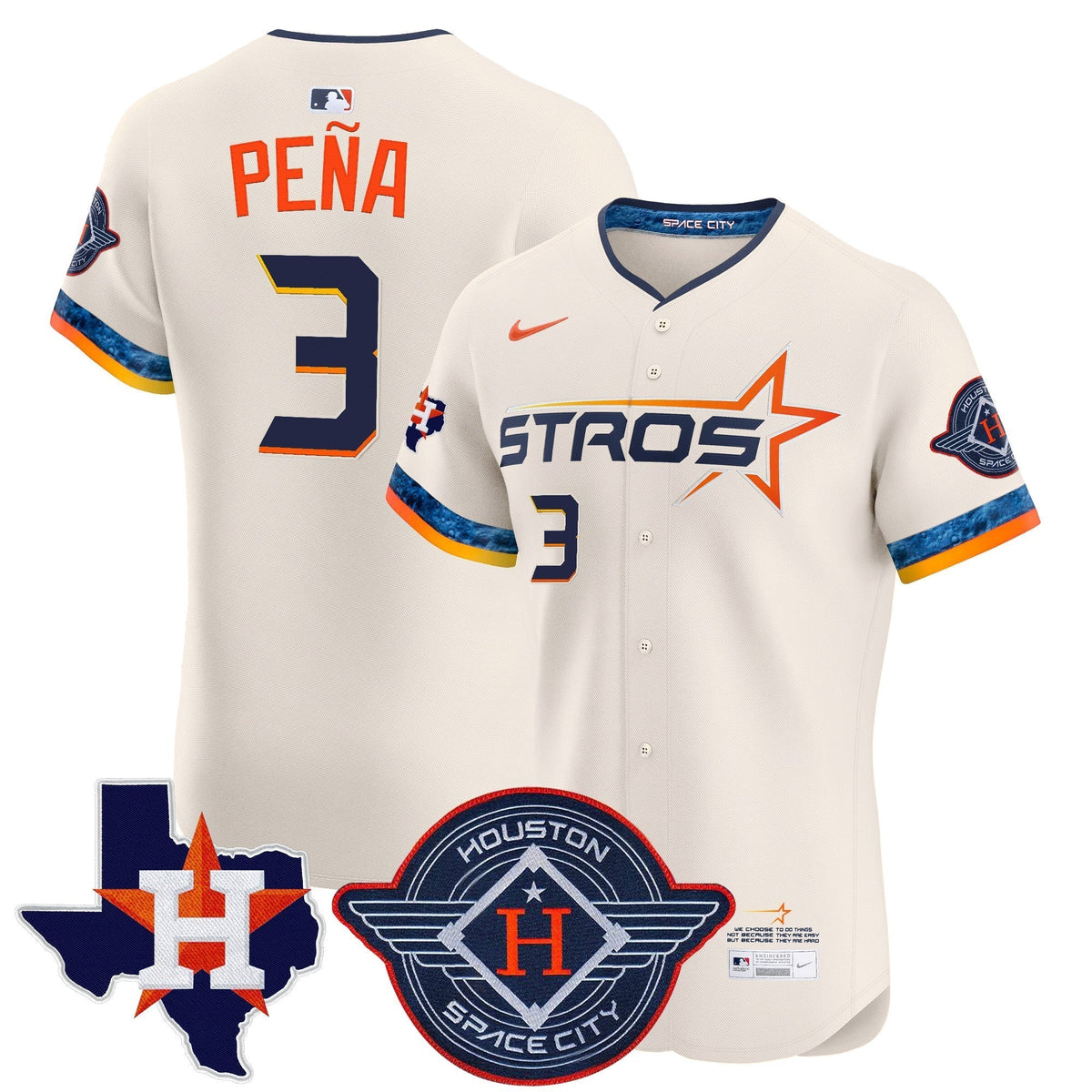 HOU 2025 City Connect Texas Patch Vapor Premier Elite Jersey - All Stitched