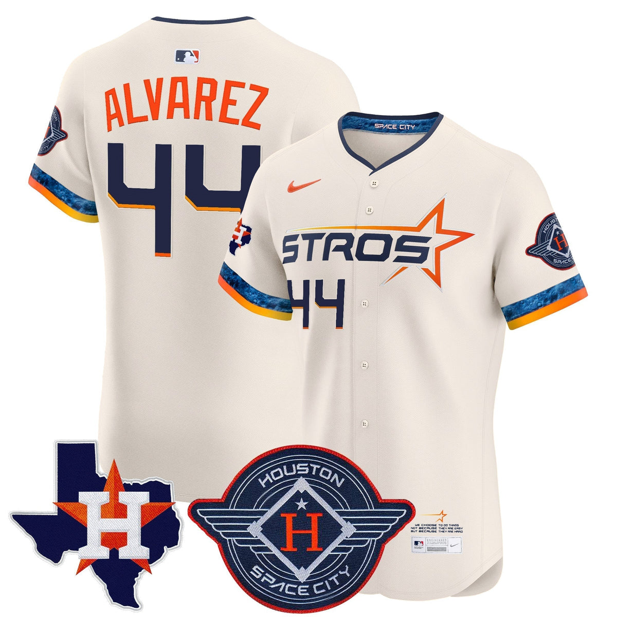 HOU 2025 City Connect Texas Patch Vapor Premier Elite Jersey - All Stitched