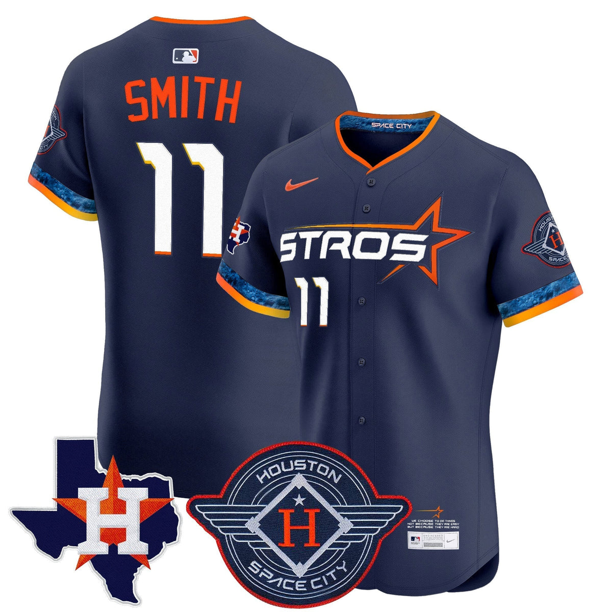 HOU 2025 City Connect Texas Patch Vapor Premier Elite Jersey - All Stitched