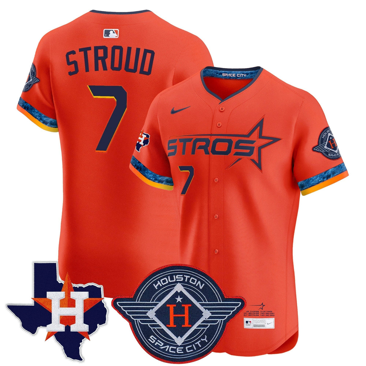 HOU 2025 City Connect Texas Patch Vapor Premier Elite Jersey - All Stitched