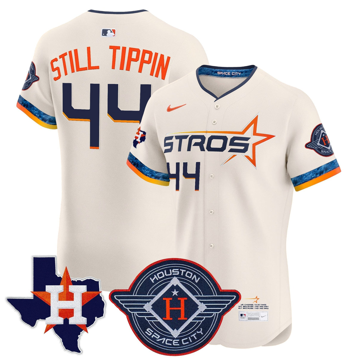HOU 2025 City Connect Texas Patch Vapor Premier Elite Jersey - All Stitched