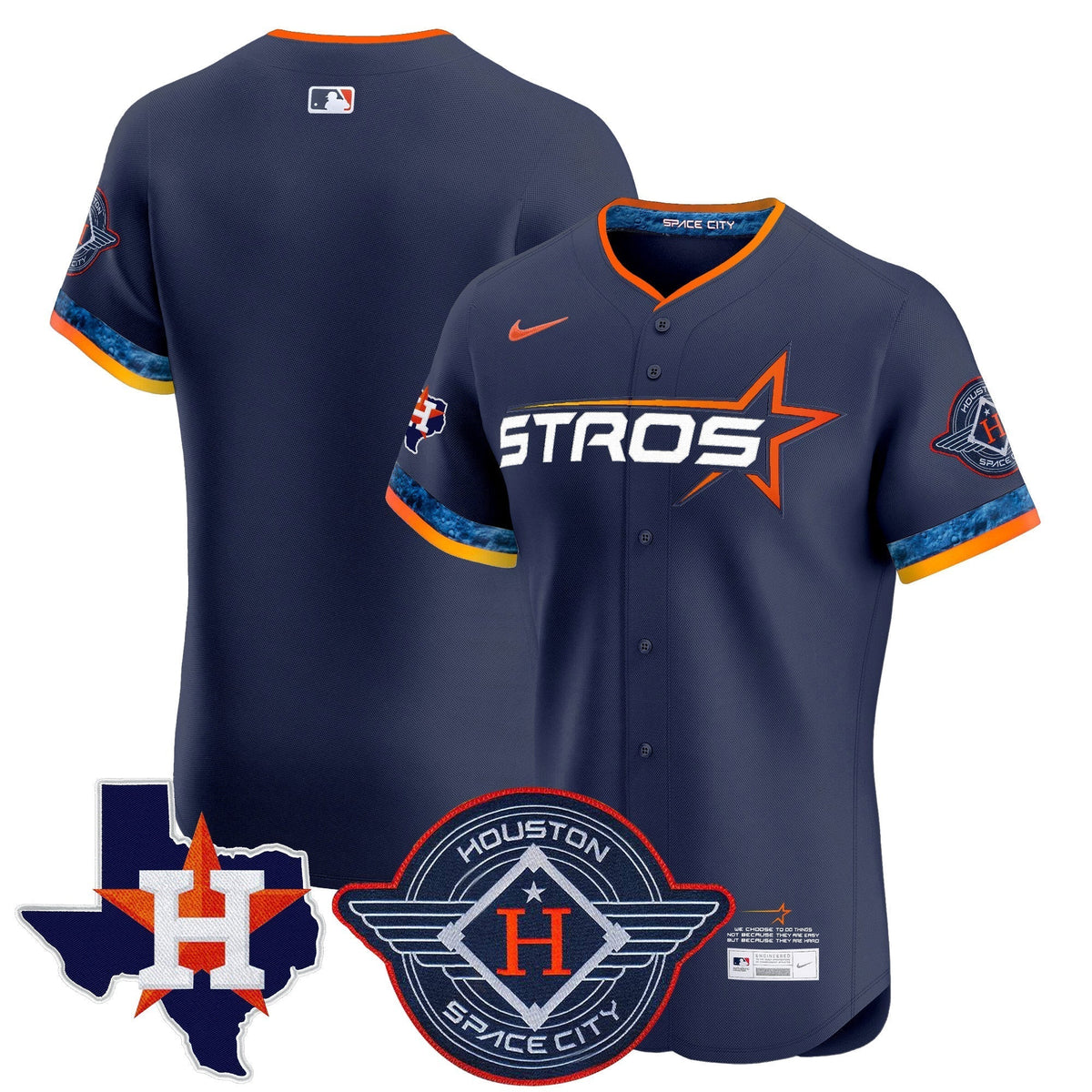 HOU 2025 City Connect Texas Patch Vapor Premier Elite Jersey - All Stitched