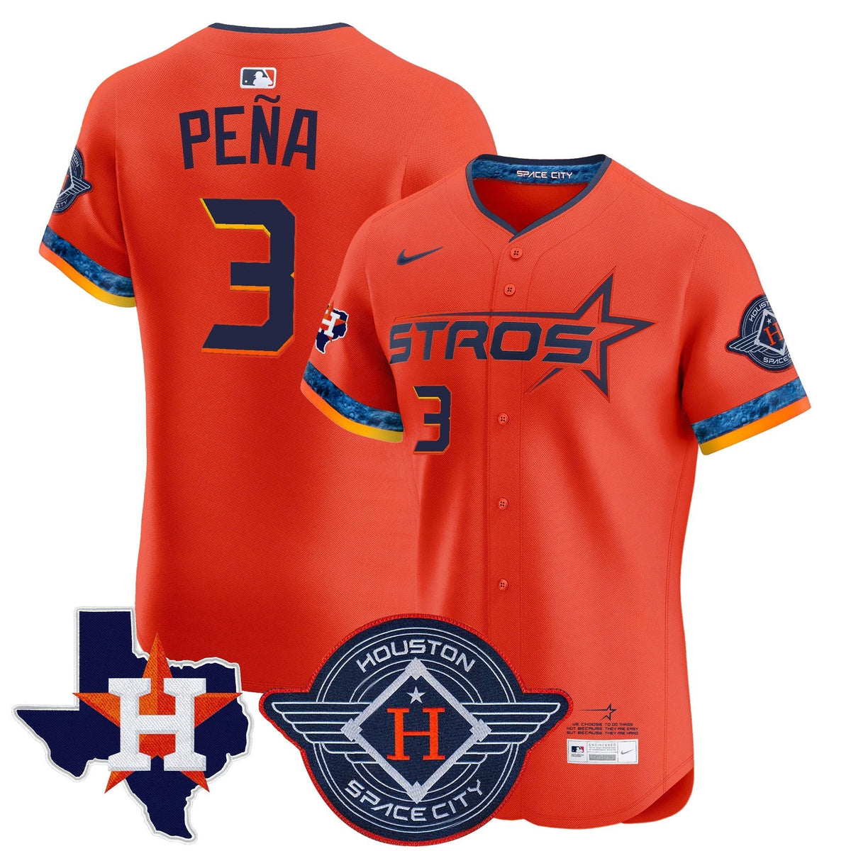 HOU 2025 City Connect Texas Patch Vapor Premier Elite Jersey - All Stitched