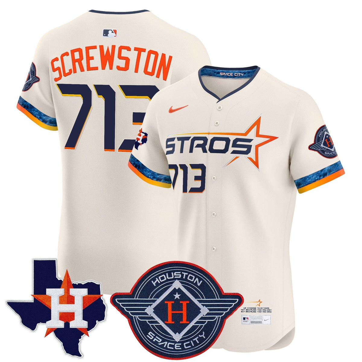 HOU 2025 City Connect Texas Patch Vapor Premier Elite Jersey - All Stitched