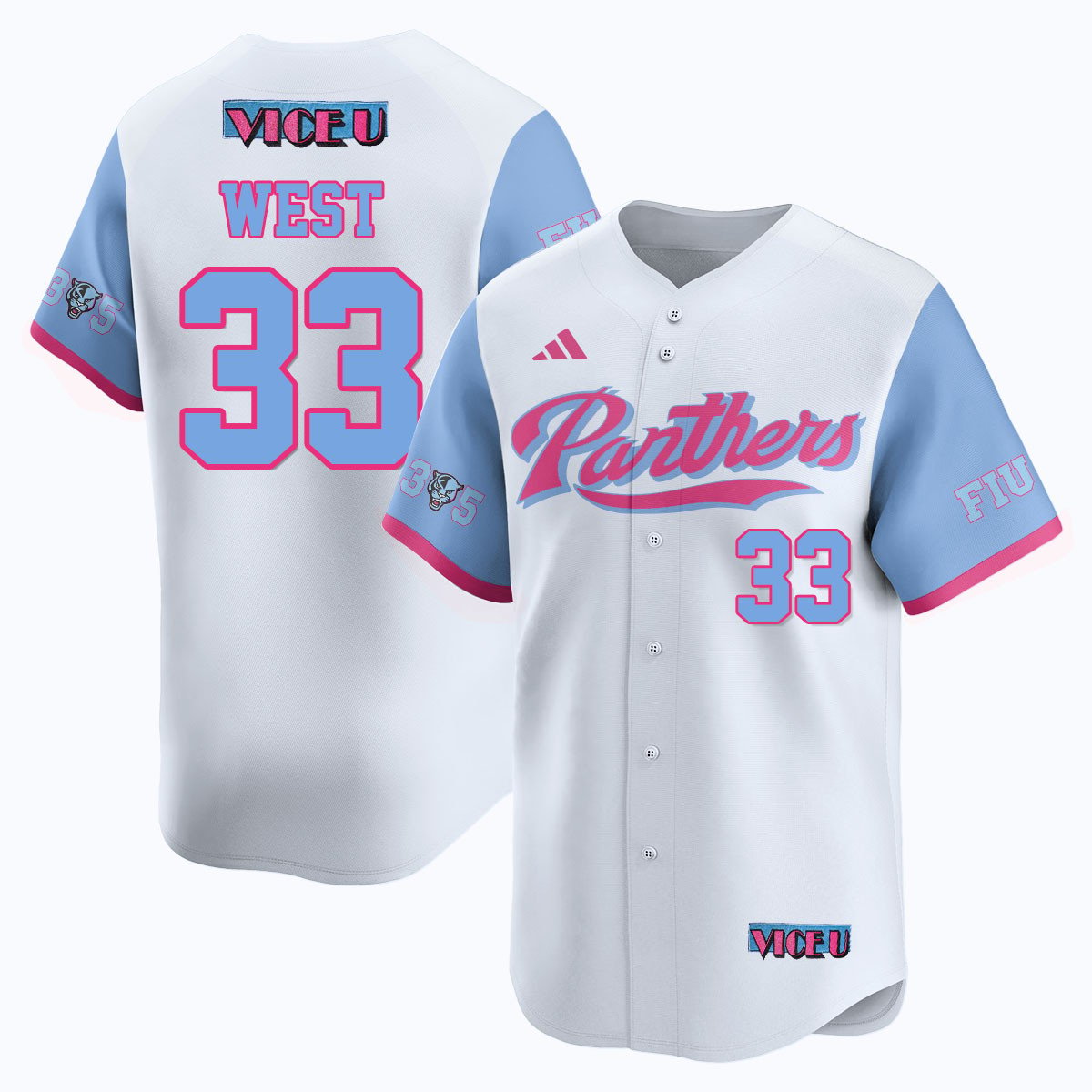 FIU Baseball 2025 'Vice U' Jersey - All Stitched