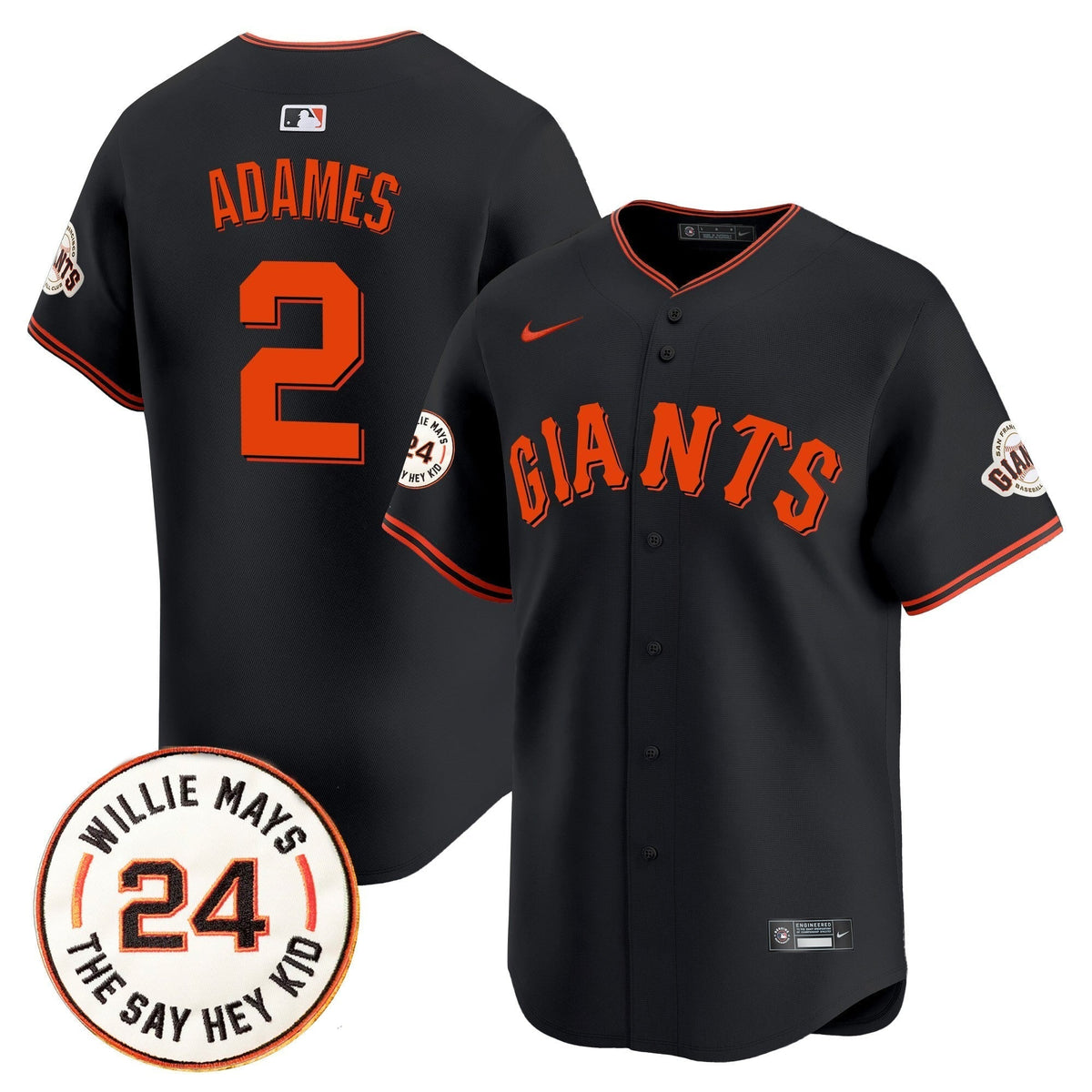 SF 2025 Willie Mays Patch Vapor Premier Limited Men Jersey - All Stitched