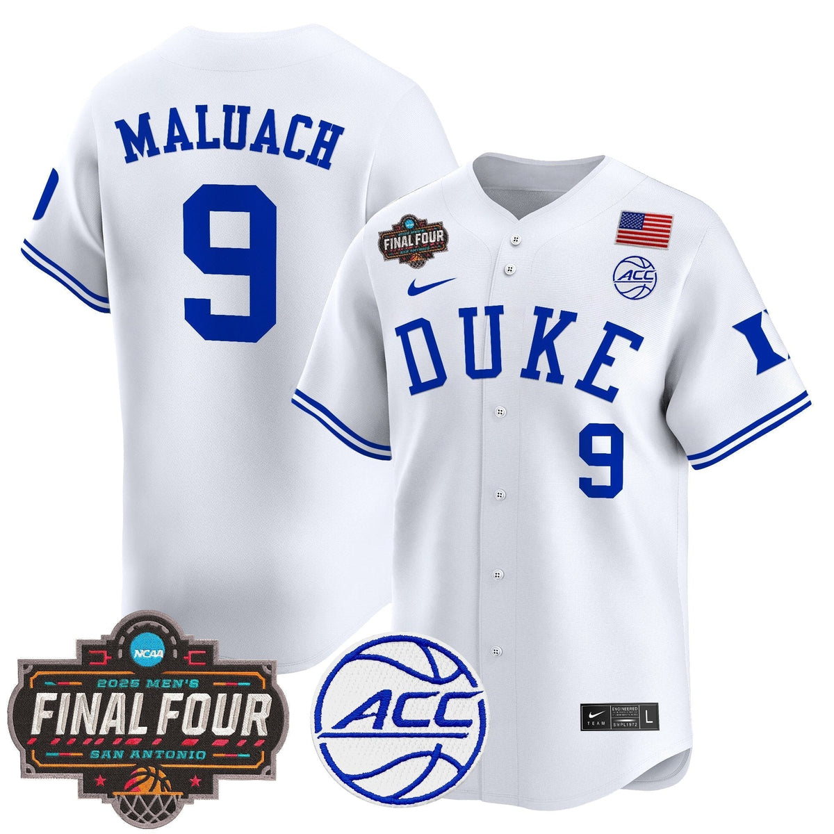 DUKE 2025 Final Four Patch Vapor Baseball Jersey - All Stitched