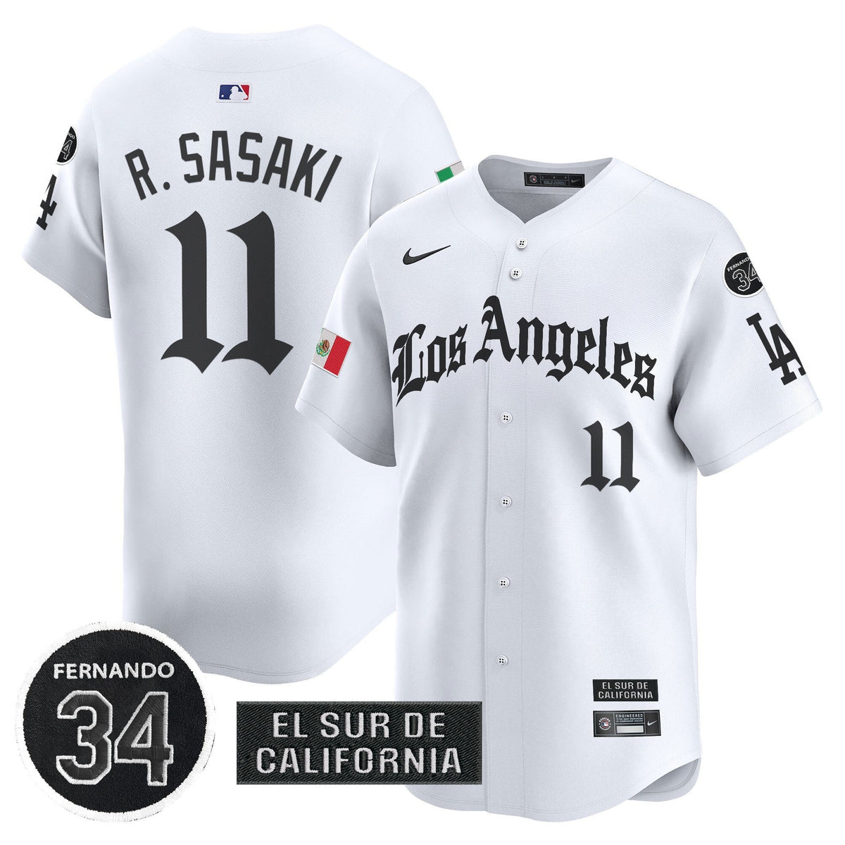 Dodgers Mexico 2025 LA Gothic Style Patch Vapor Premier Limited Jersey - All Stitched