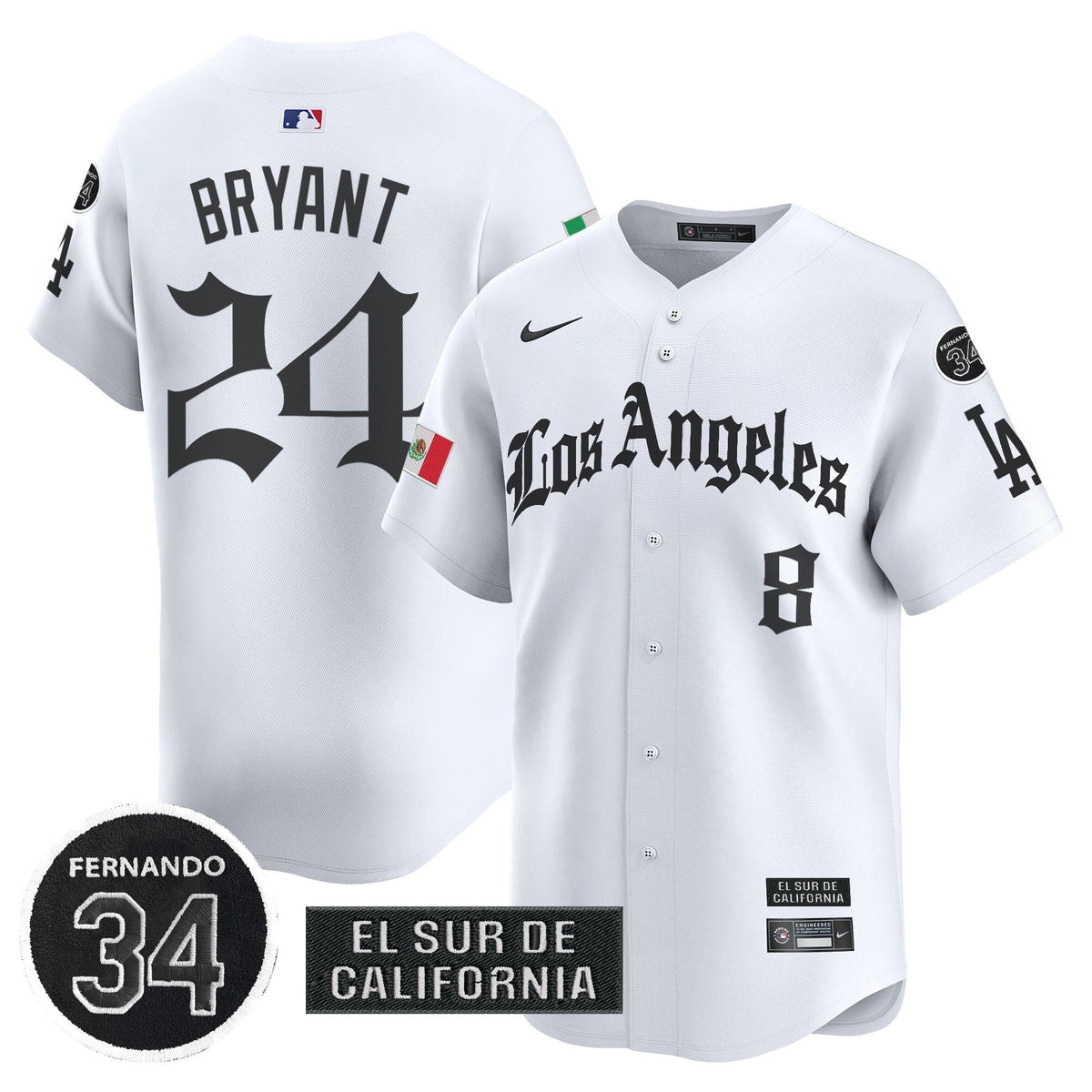 Dodgers Mexico 2025 LA Gothic Style Patch Vapor Premier Limited Jersey - All Stitched