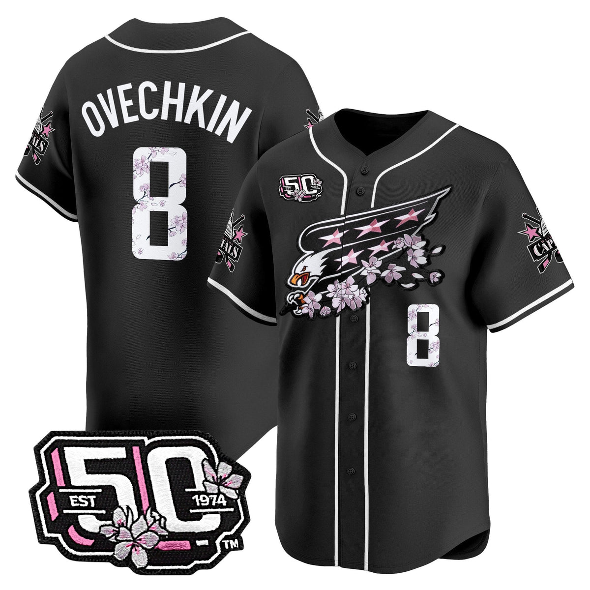2025 WSH 50th Anniversary Cherry Blossom Style Vapor Premier Limited Men Jersey - All Stitched