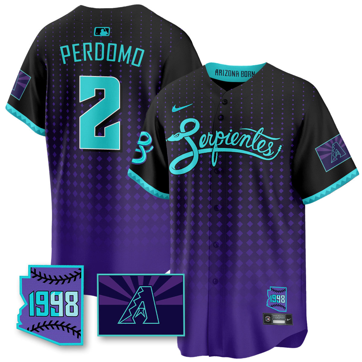 ARI Purple for Second âSerpientesâ City Connect Men Jersey - All Stitched