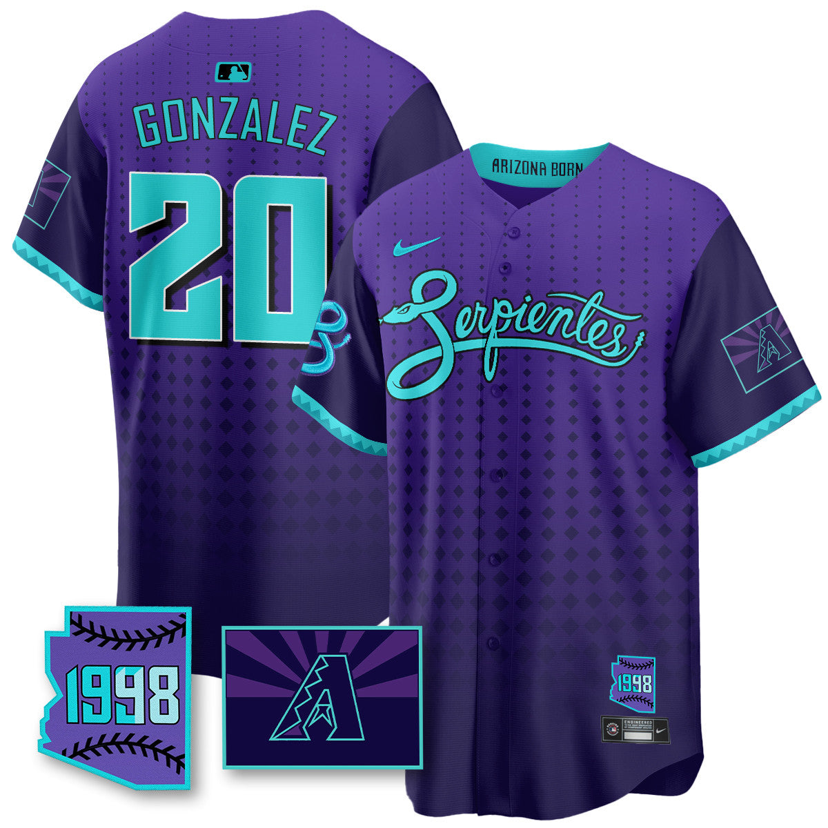 ARI Purple for Second âSerpientesâ City Connect Jersey - All Stitched
