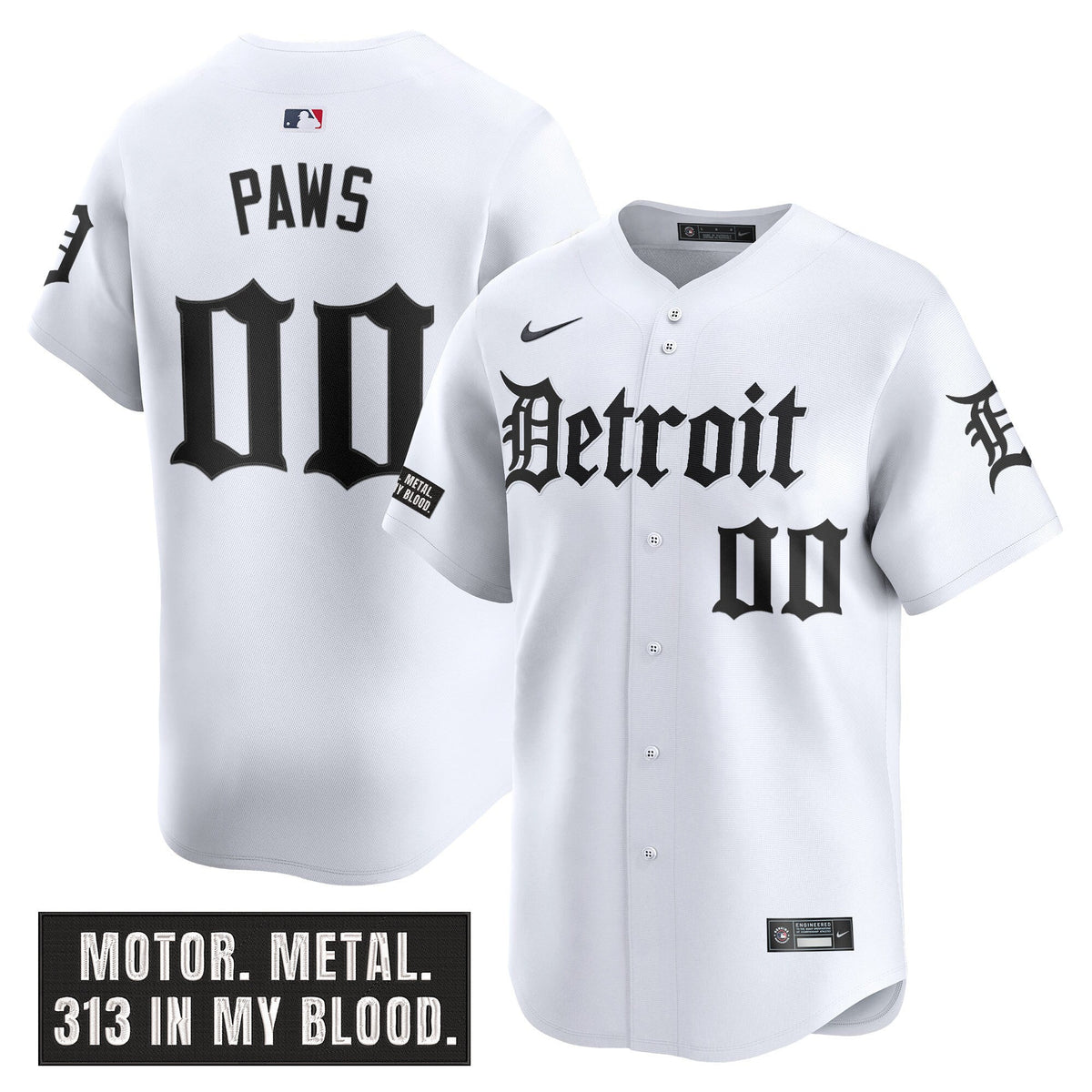 DET 'Motor Gothic Edition' Vapor Premier Limited Jersey - All Stitched