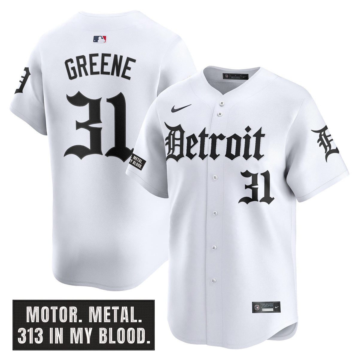 DET 'Motor Gothic Edition' Vapor Premier Limited Jersey - All Stitched