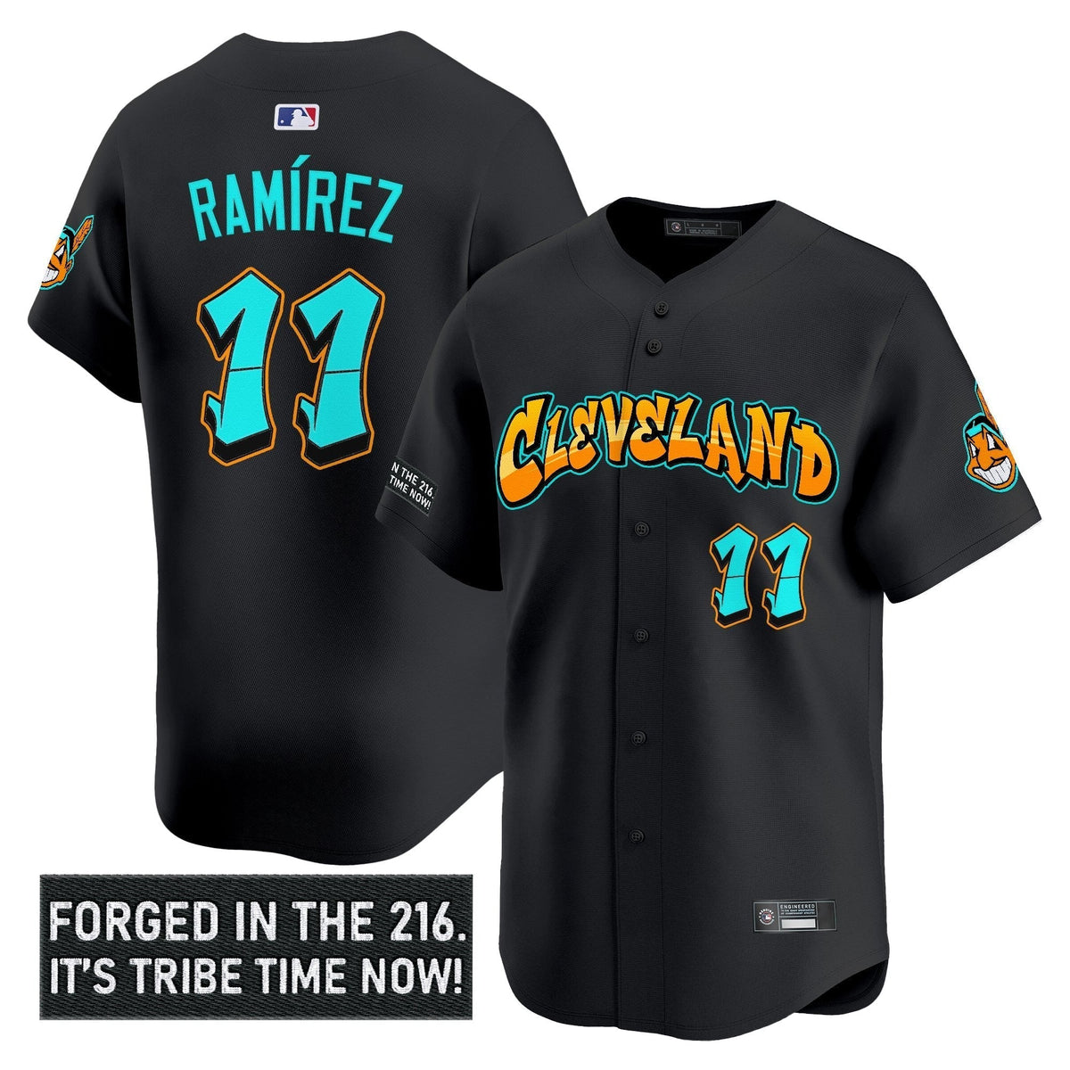 Cleveland Indians 'Graffiti 216 Ink Edition' Vapor Premier Limited Jersey - Stitched