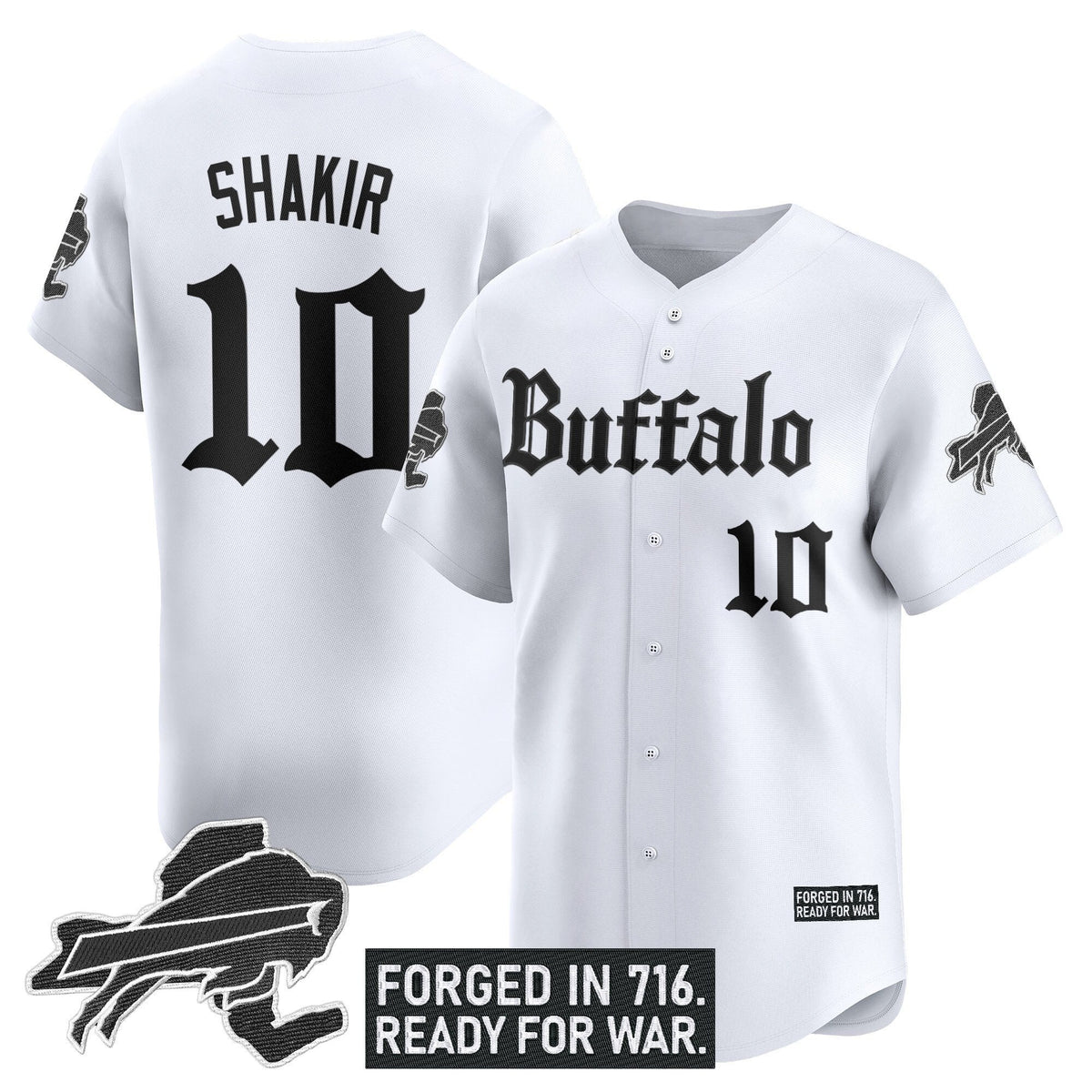 BUF 'Gothic Cold Front Edition' Vapor Baseball Jersey - Stitched