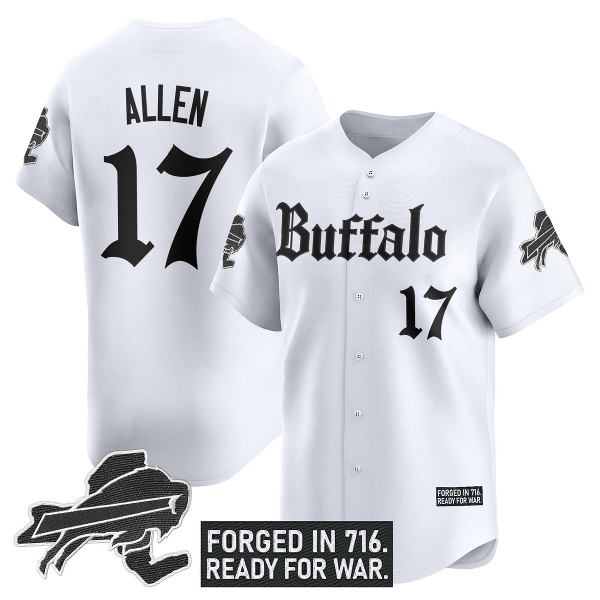 BUF 'Gothic Cold Front Edition' Vapor Baseball Jersey - Stitched
