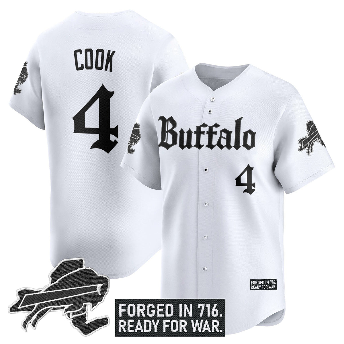 BUF 'Gothic Cold Front Edition' Vapor Baseball Jersey - Stitched