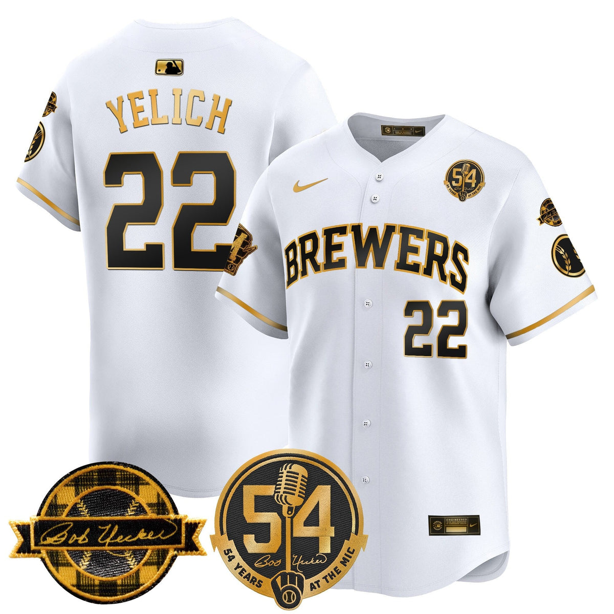 MIL 'Bob Uecker - 54 Seasons for Brewers' Vapor Premier Limited Jersey - Stitched