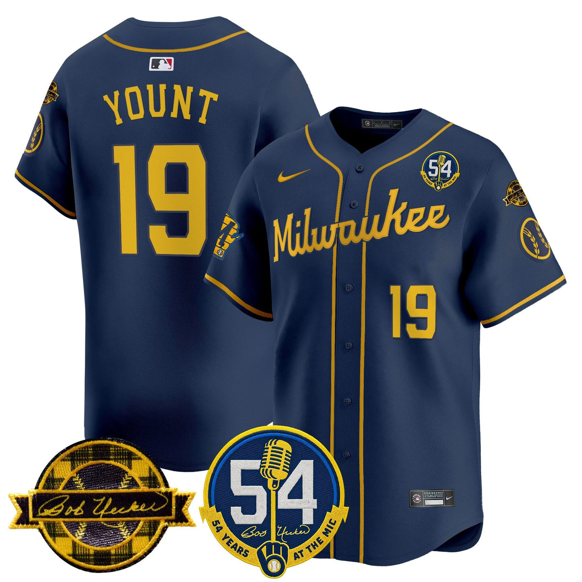MIL 'Bob Uecker - 54 Seasons for Brewers' Vapor Premier Limited Jersey - Stitched