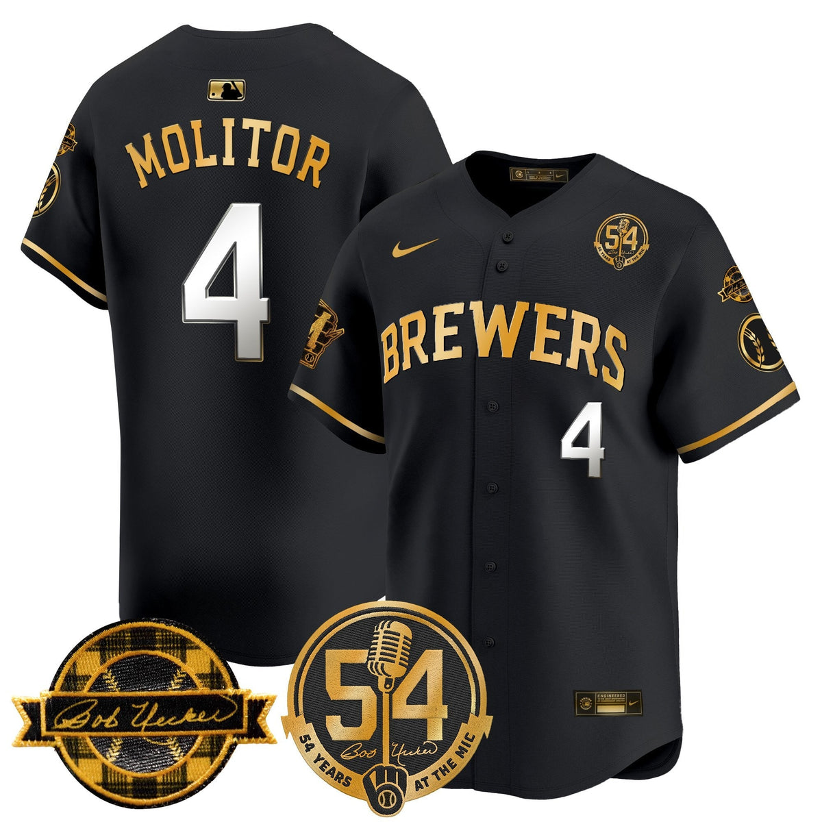 MIL 'Bob Uecker - 54 Seasons for Brewers' Vapor Premier Limited Jersey - All Stitched