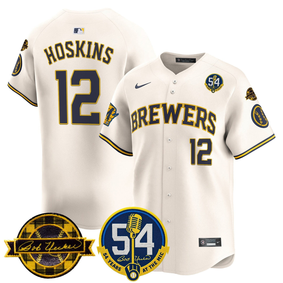 MIL 'Bob Uecker - 54 Seasons for Brewers' Limited Navy Jersey - Stitched