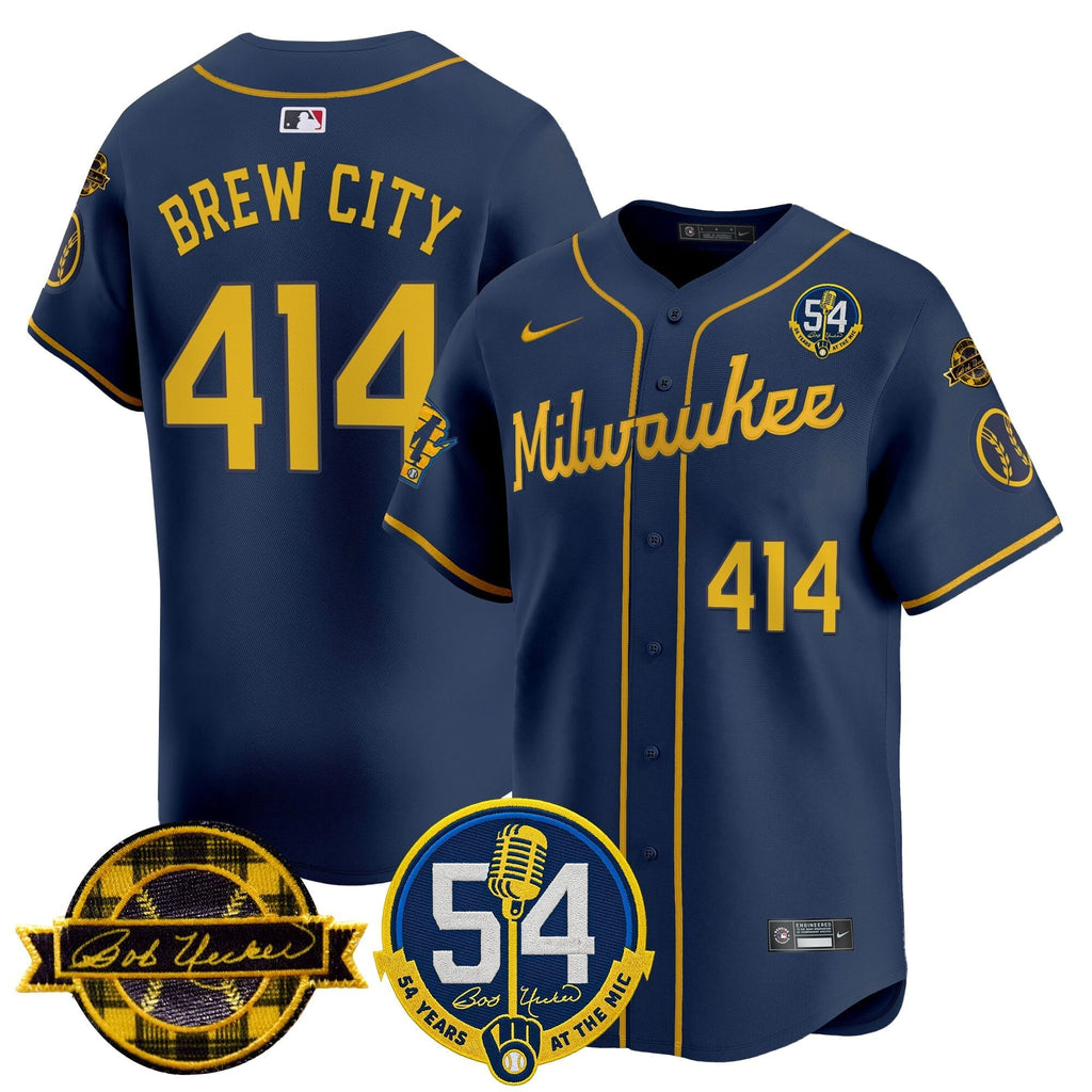 MIL 'Bob Uecker - 54 Seasons for Brewers' Vapor Premier Limited Jersey - All Stitched