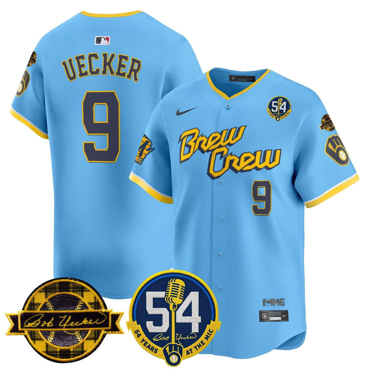 MIL 'Bob Uecker - 54 Seasons for Brewers' Vapor Premier Limited Men Jersey - All Stitched
