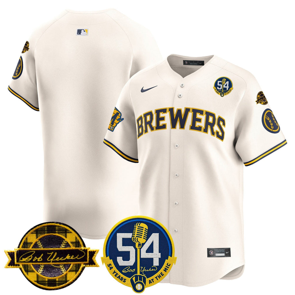 MIL 'Bob Uecker - 54 Seasons for Brewers' City Connect Jersey - Stitched
